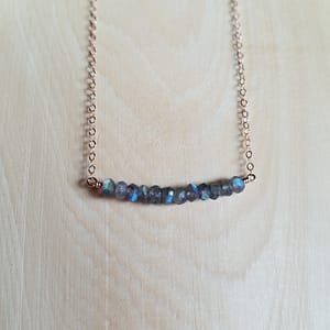 Faceted Labradorite- Small-bead Gemstone Necklace