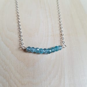 Faceted Blue Apatite Gemstone Necklace