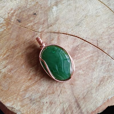 BC Jade & Copper Wire-Wrapped Pendant - Image 3
