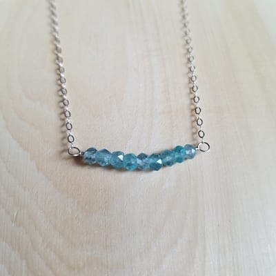 Faceted Blue Apatite Gemstone Necklace