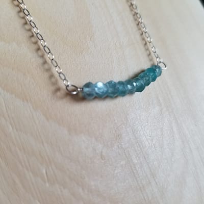 Faceted Blue Apatite Gemstone Necklace