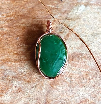 BC Jade & Copper Wire-Wrapped Pendant